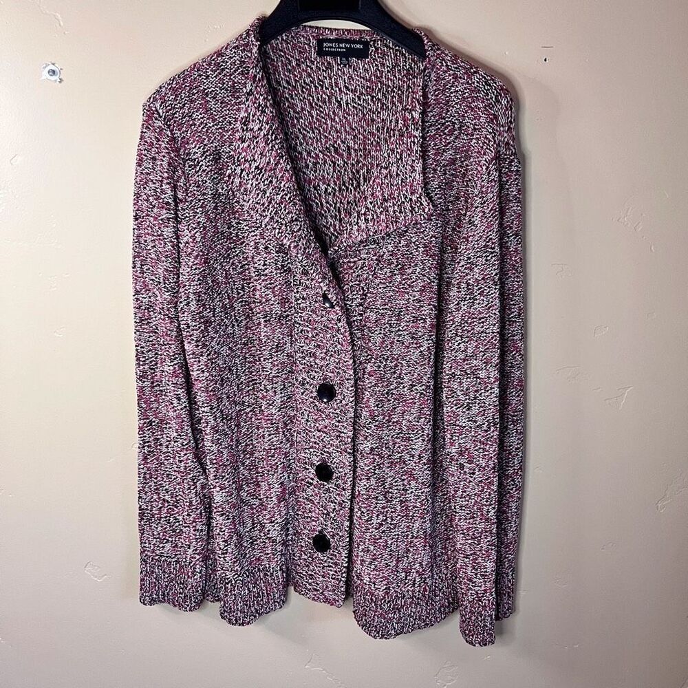 Jones New York Womens Button Down Marbled Cardigan Heavy Size XL‎ Work Wear
